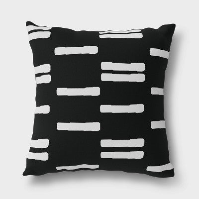  2pk Stripe Outdoor Throw Pillows DuraSeason Fabric™ Black/White - Project 62™