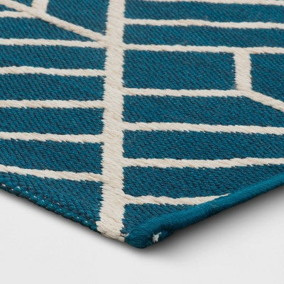  Zig Zag Geo Outdoor Rug Teal - Project 62™