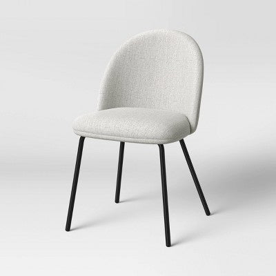 2pk Nils Metal Base Dining Chairs Gray Woven Fabric - Project 62™