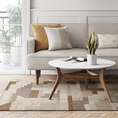 Fairwood Hand Tufted Wool Color Block Area Rug Natural - Project 62™
