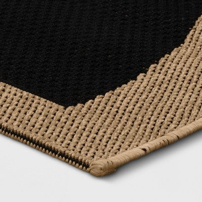  9'2"x12' Grace Half Circle Rectangular Woven Indoor Outdoor Area Rug Black - Project 62™