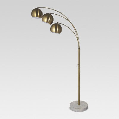  Globe Multi 3-Head Floor Lamp Gold Metal/Marble - Project 62™