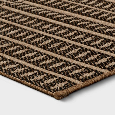  Shifted Geo Stripe Outdoor Rug Tan - Project 62™