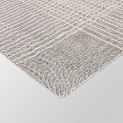  9' X12' Plaid Outdoor Rug Gray - Project 62™