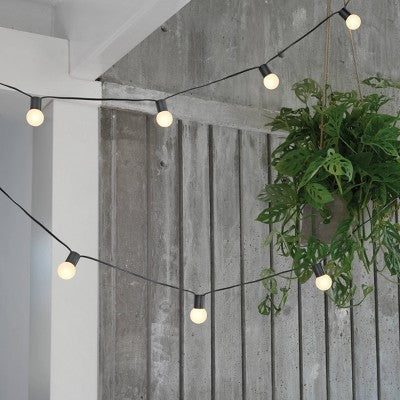  10ct Incandescent Outdoor String Lights G40 Frosted White Bulbs Black Collar - Project 62™