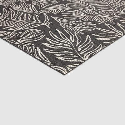  9' X 12' Leaves Outdoor Rug Black - Project 62™