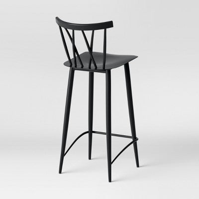  Set Of 2 Becket Metal X Back Barstool Black - Project 62™