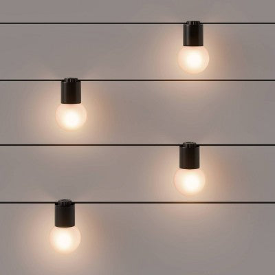  10ct Incandescent Outdoor String Lights G40 Frosted White Bulbs Black Collar - Project 62™