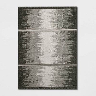  Ombre Stripe Outdoor Rug Black - Project 62™