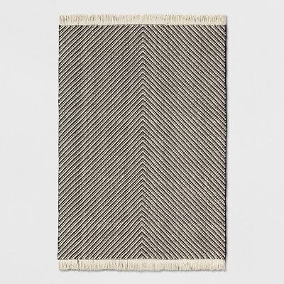  Chevron Woven Area Rug Black/White - Project 62™