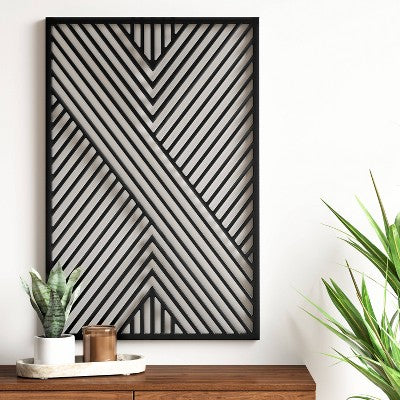  Geometric MDF Wood Wall Panel Black - Project 62™