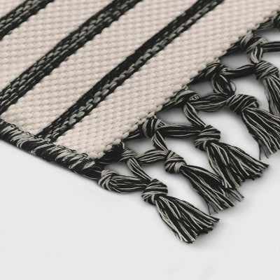  5' X 7' Fringed Stripe Outdoor Rug Ivory - Project 62™