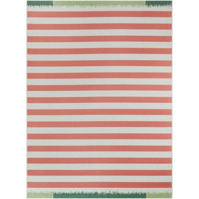  Preppy Stripes Outdoor Rug Coral - Project 62™