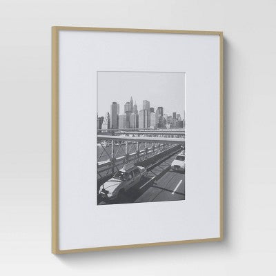  19.4" X 22.4" Matted To 11" X 14" Thin Gallery Oversized Image Frame Brass - Project 62™