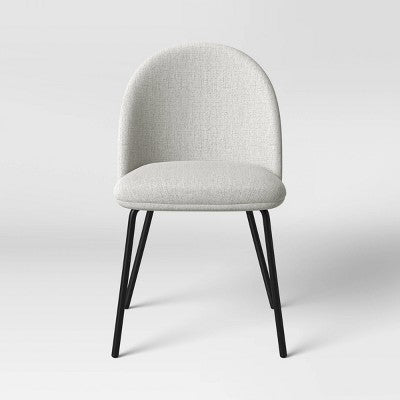  2pk Nils Metal Base Dining Chairs Gray Woven Fabric - Project 62™