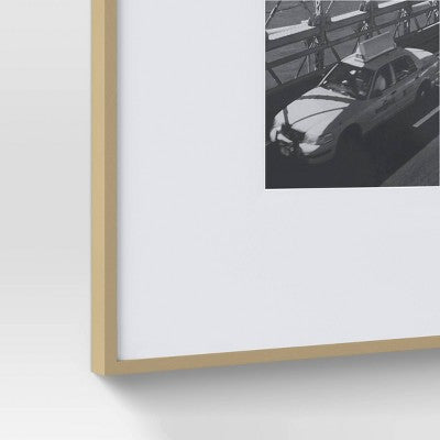  19.4" X 22.4" Matted To 11" X 14" Thin Gallery Oversized Image Frame Brass - Project 62™