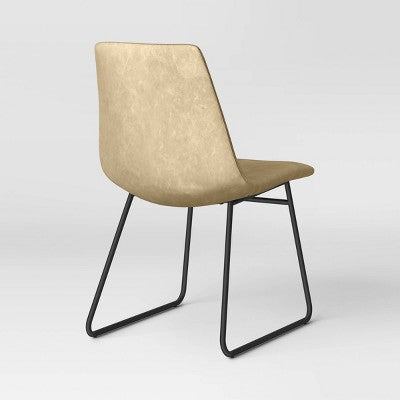  2pk Bowden Faux Leather And Metal Dining Chairs Natural - Project 62™