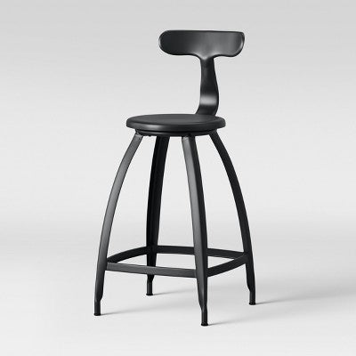  Seidler Architect Industrial Counter Height Barstool Black - Project 62™