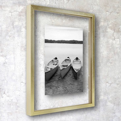  8" X 10" Float Thin Metal Gallery Frame Brass - Project 62™